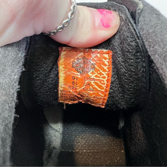 Harley Davidson black leather Faded Glory lace and buckle logger boots size 9.5 - Picture 5 of 10